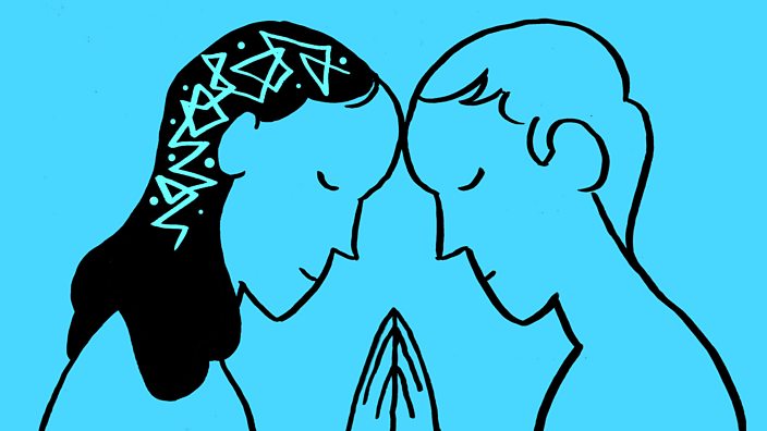 Niebieska kartka z zakochanymi